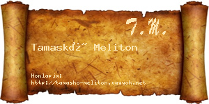 Tamaskó Meliton névjegykártya